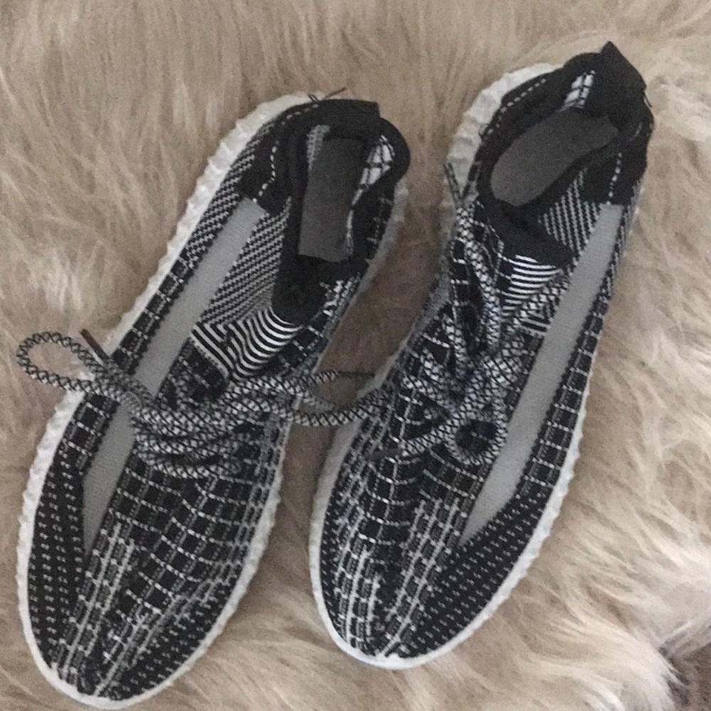 Black and White Patterned Sneakers
